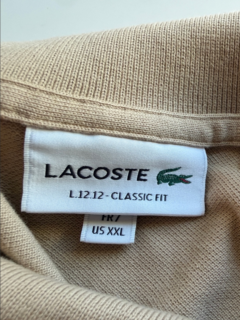 Lacoste Classic Fit Crewneck Sweater in Beige